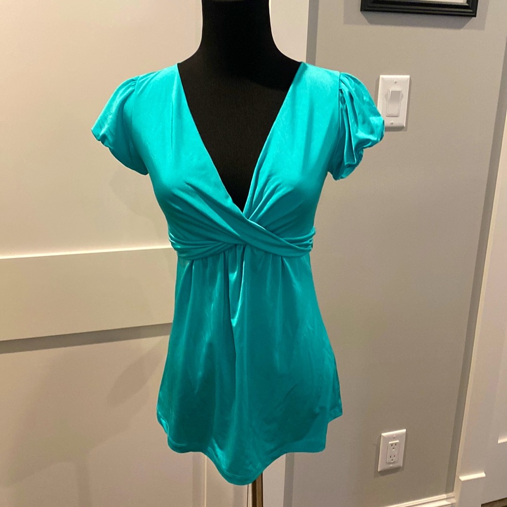 Blue Green Tie Top